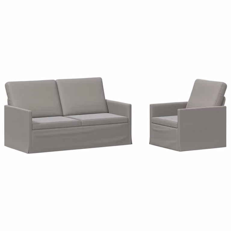Set di 2 divani moderni vidaXL in velluto grigio con struttura in metallo per soggiorno o ufficio in casa