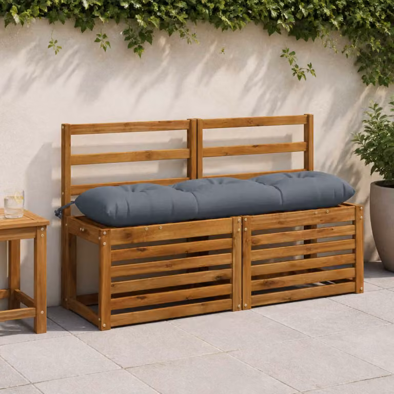Set di 2 cuscini per panchina vidaXL VIANEN blu in poliestere con imbottitura in schiuma e coperture lavabili