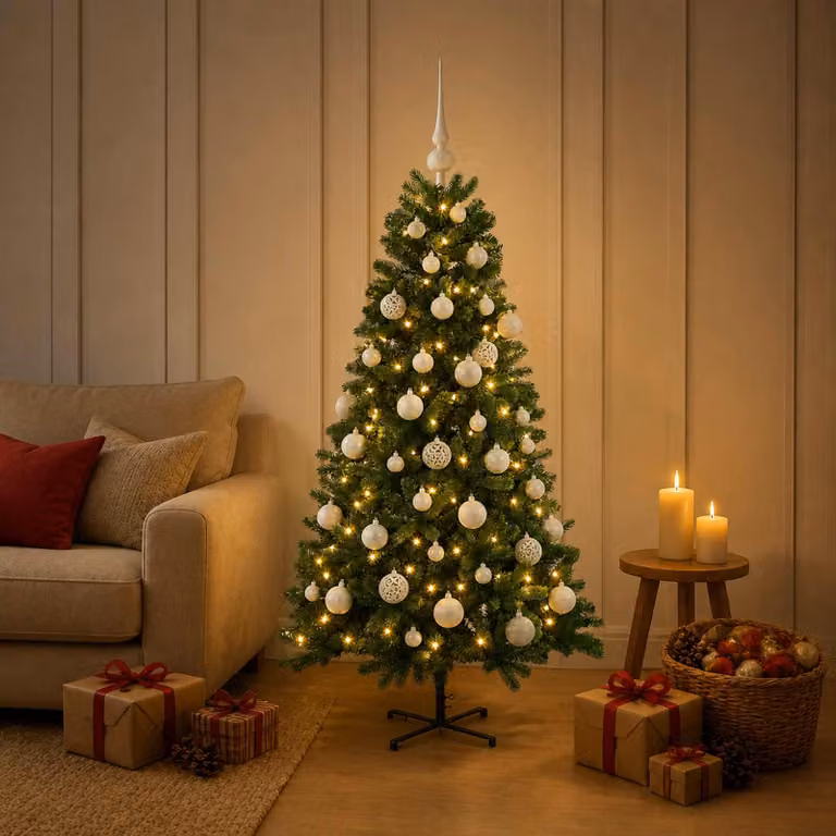 vidaXL Albero di Natale artificiale con palline 150 cm 150 LED