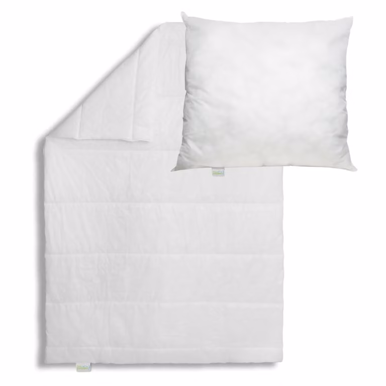 Piumino 135 x 200 cm + cuscino 80 x 80 cm, piumino per tutte le stagioni, trapunta a trapuntatura media, adatto a chi soffre di allergie, Bodyprotect ECOLine