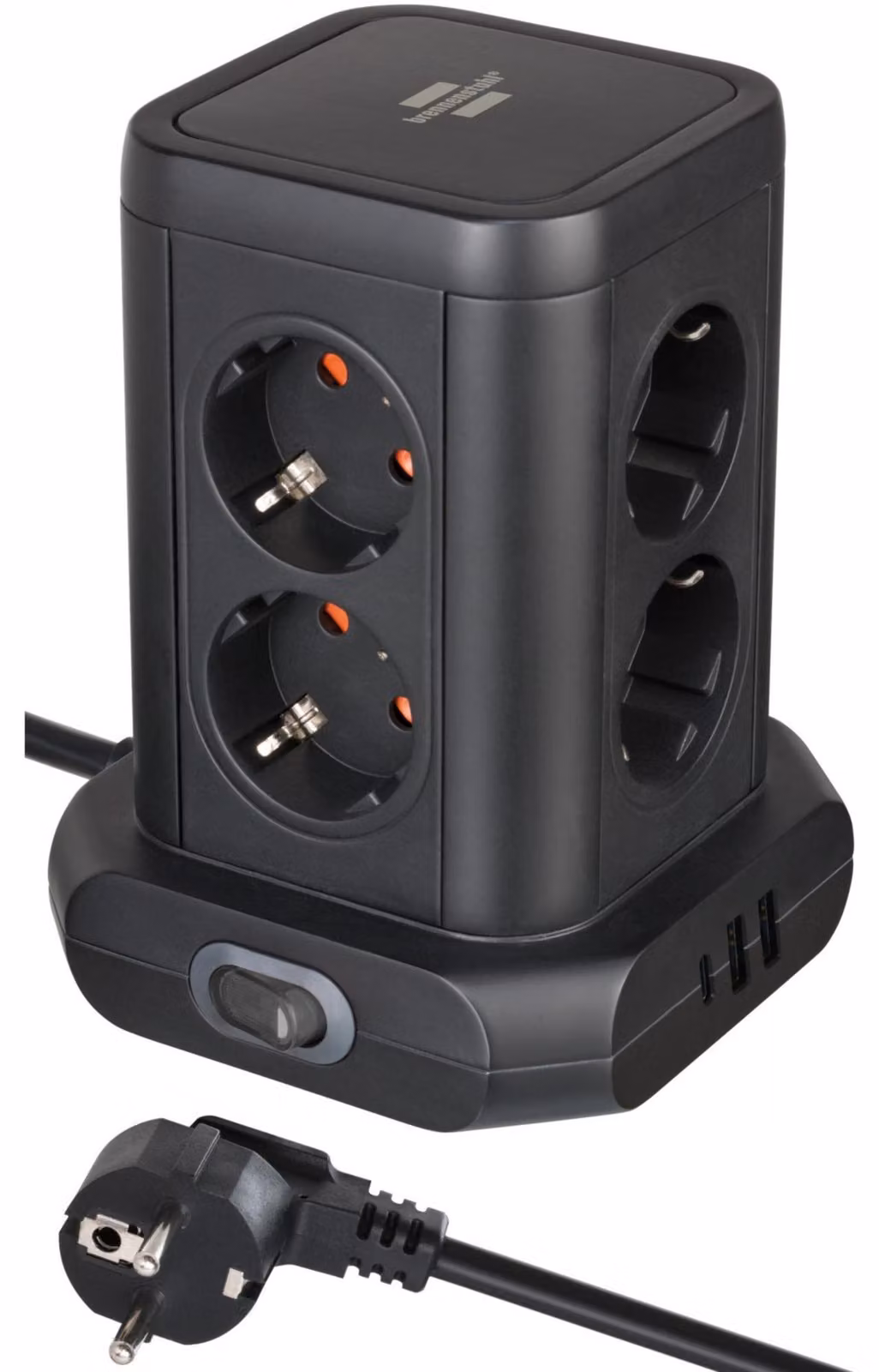 Brennenstuhl 1153560010 Brennenstuhl Steckdosenturm 8fach mit 2xUSB A,1xUSB C,black