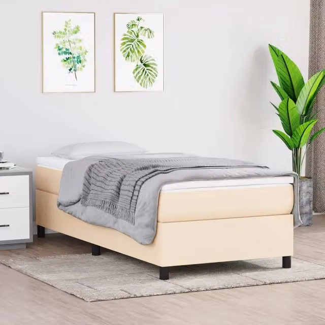 Giroletto a Molle con Materasso Crema 80x200 cm inTessuto 3144380