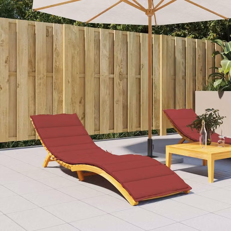 vidaXL Cuscino per Lettino Rosso, L 200 cm x P 70 cm x H 3 cm in Tessuto Oxford e Schiuma