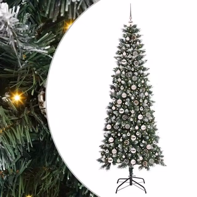 Albero di Natale artificiale verde vidaXL con 300 LED luce bianca calda, Altezza: 210 cm