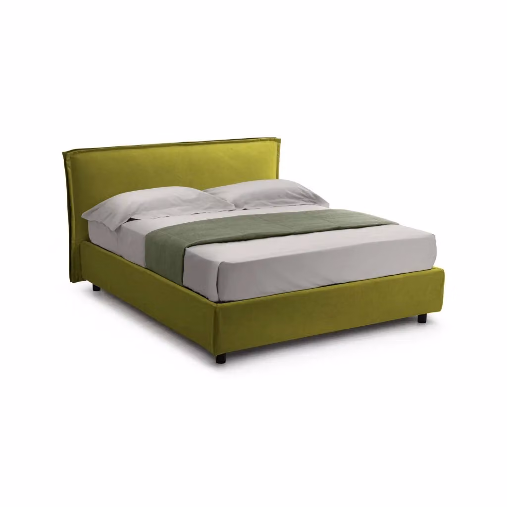 Letto alla francese Bronte DMORA con base contenitore lift up, moderno, verde e nero, L/P: 120 x 200 cm – 2