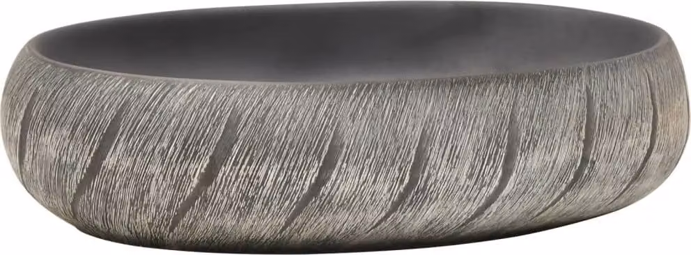 Lavabo da Appoggio Nero e Grigio Ovale 59x40x15 cm Vetroceramica