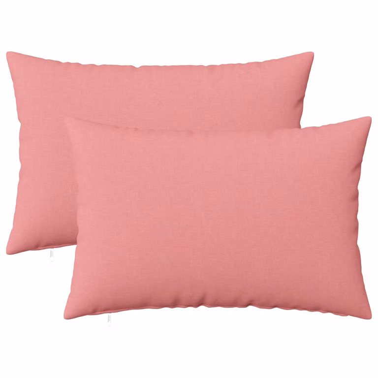Set di 2 cuscini HEERLEN vidaXL rosa in tessuto con rivestimento lavabile L: 60 cm, P: 40 cm, H: 40 cm
