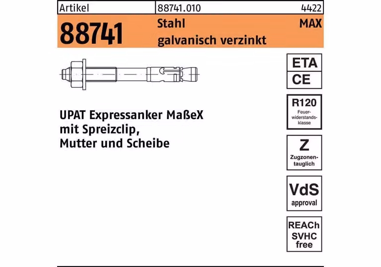 Ancora express Upat MAX 16/200/323 10 pz