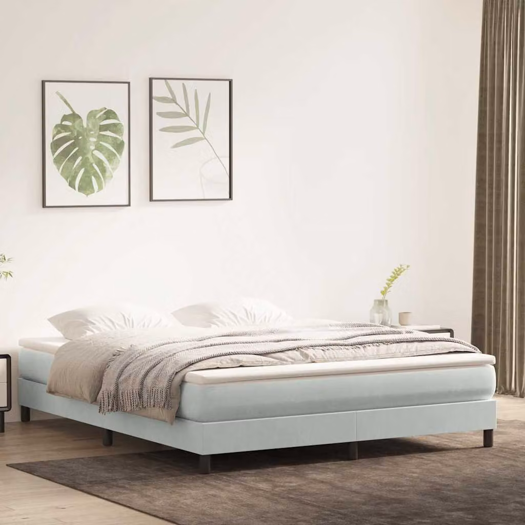 Maison Exclusive - Letto a Molle senza Materasso Grigio Chiaro 180x220cm Velluto