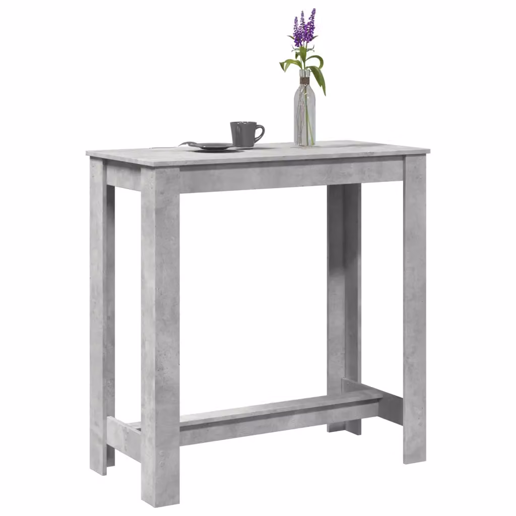 vidaXL Tavolo da Bar in Legno e MDF Grigio Cemento L: 102 cm, P: 50 cm, H: 103,5 cm