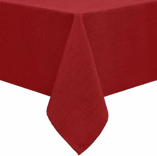 Runner da tavola in cotone impermeabile, dimensioni 140 x 140 cm, rosso, lavabile in lavatrice