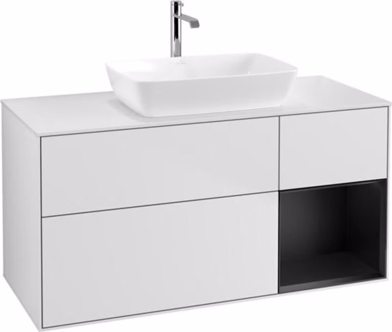 V&B mobile da parete Finion 120cm, Pl w m, Reg bla m Lac, wh. m Lac