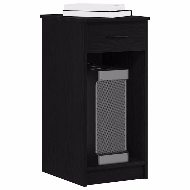 vidaXL Supporto a Torre per Computer con Cassetto in MDF Nero L/P/H: 35 x 45 x 77 cm