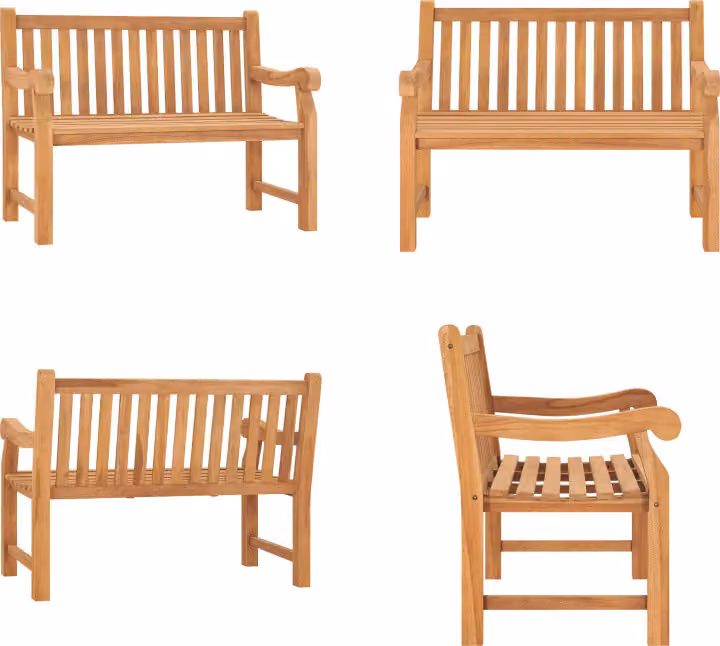 vidaXL Panca da giardino 114 cm in teak massiccio - Panca da giardino - Panca da giardino - Panca da patio - Panche da patio