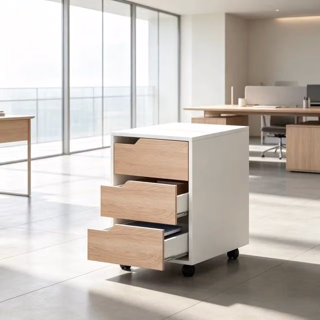 Mobile credenza versatile, pratico contenitore su ruote, schedario mobile (solo con schedario)