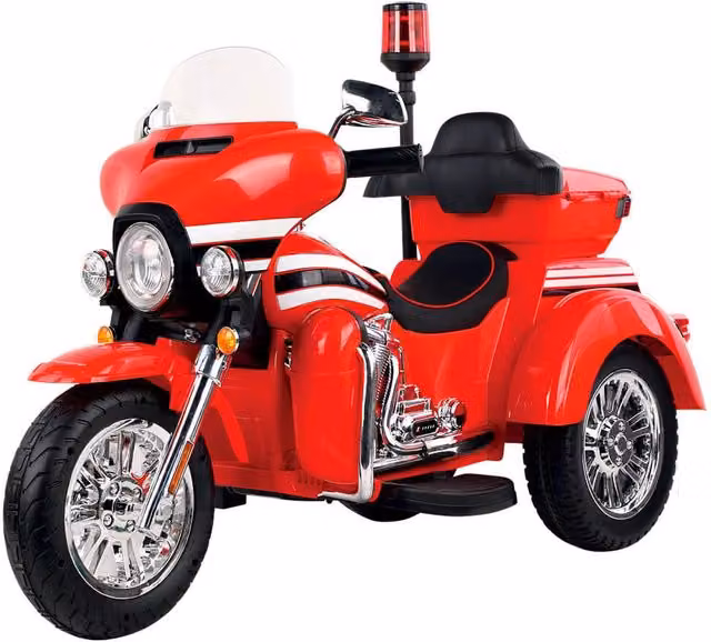 Moto Elettrica Polizia Americana 3 Ruote per Bambini 12V Kidfun Police Washington Rossa