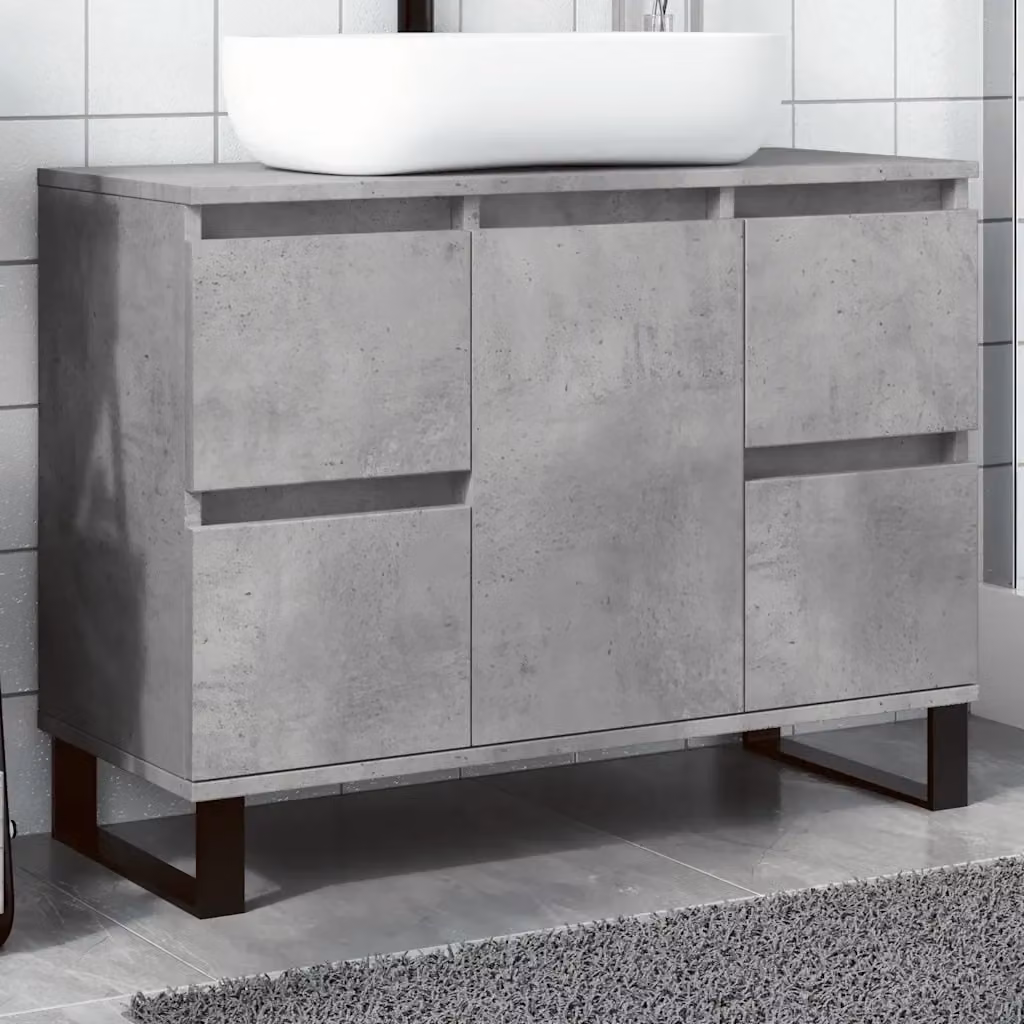 Armadietto da bagno sospeso Design In in stile industrial, colore grigio, L 80 cm x P 33 cm x H 60 cm – 2