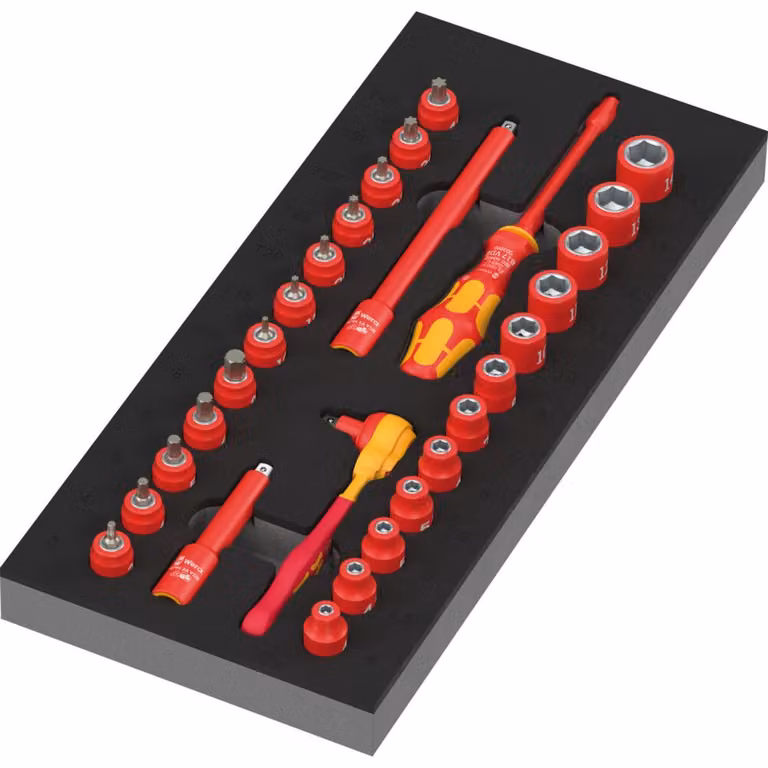Wera 9727 Inserto in schiuma 8007 A VDE Zyklop VDE Set di chiavi a cricchetto 1 1/4"