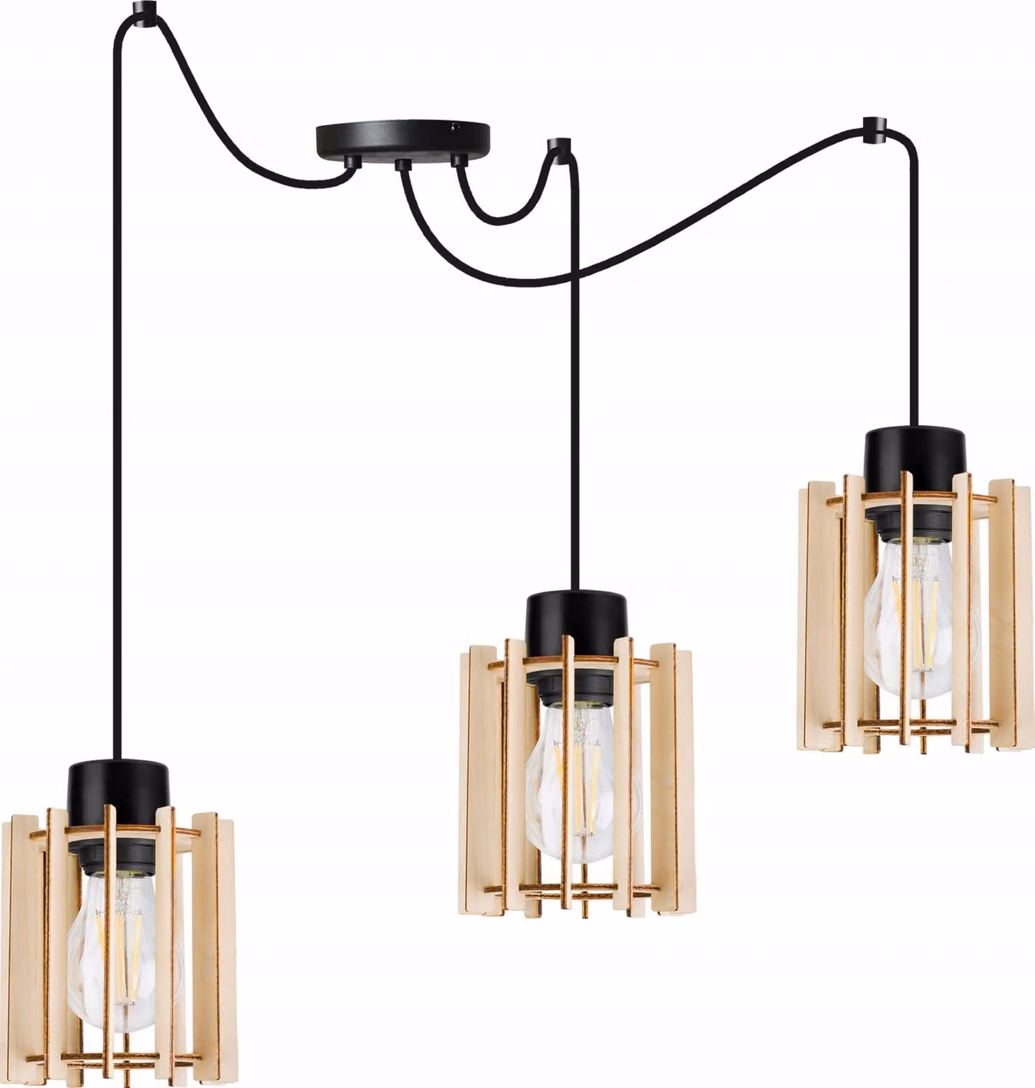 Moderna Lampada A Sospensione A Led In Legno