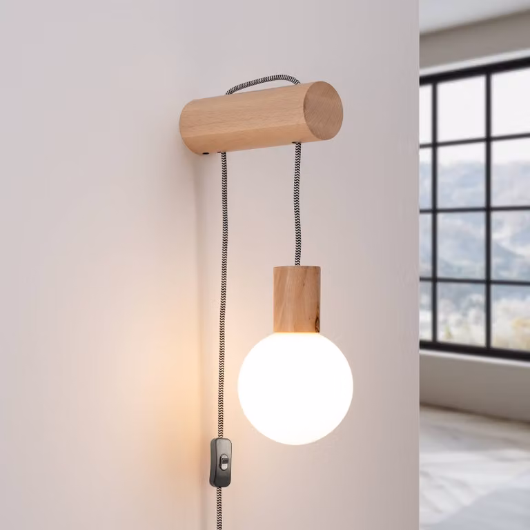Applique Nimbi SOLLUX LIGHTING, Legno chiaro, Soggiorno / Sala da pranzo, Legno, Moderno, Applique