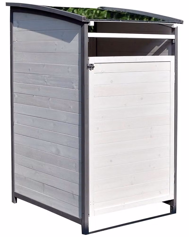 Copertura per bidoni della spazzatura grigio Box singolo 2x 120L o 240L Box da giardino Tetto in zinco