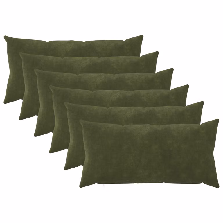 Set di 6 federe vidaXL HEERLEN in microfibra verde, L 40 cm x P 80 cm