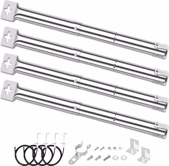 WNHB® Tubi bruciatori regolabili 31-44 cm per barbecue a gas - acciaio inox set di 4 pezzi