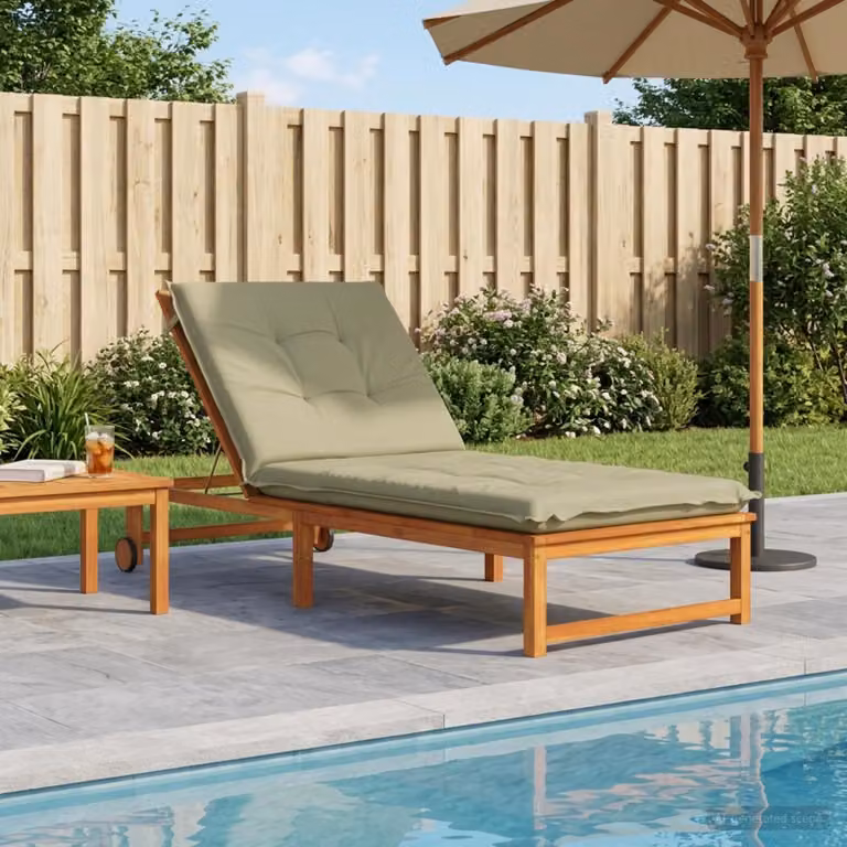 vidaXL Cuscino per Lettino GEMERT Verde chiaro in Poliestere con Rivestimento Rimovibile e Resistente ai Raggi UV