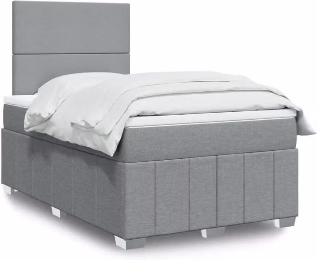 Giroletto a Molle con Materasso Grigio Chiaro 120x190cm Tessuto 3293900