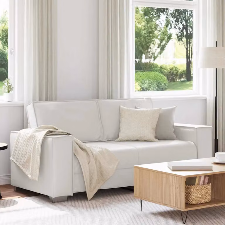 vidaXL Divano a due posti moderno in pelle sintetica bianco L: 180 cm, P: 84 cm, H: 78 cm