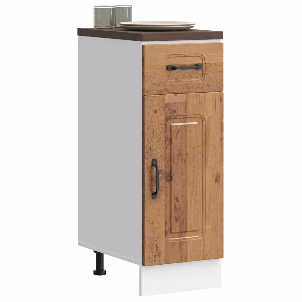 Base da cucina moderna vidaXL Kalmar in legno multistrato marrone con ante a battente L/P/H: 46,0 x 30,0 x 81,5 cm