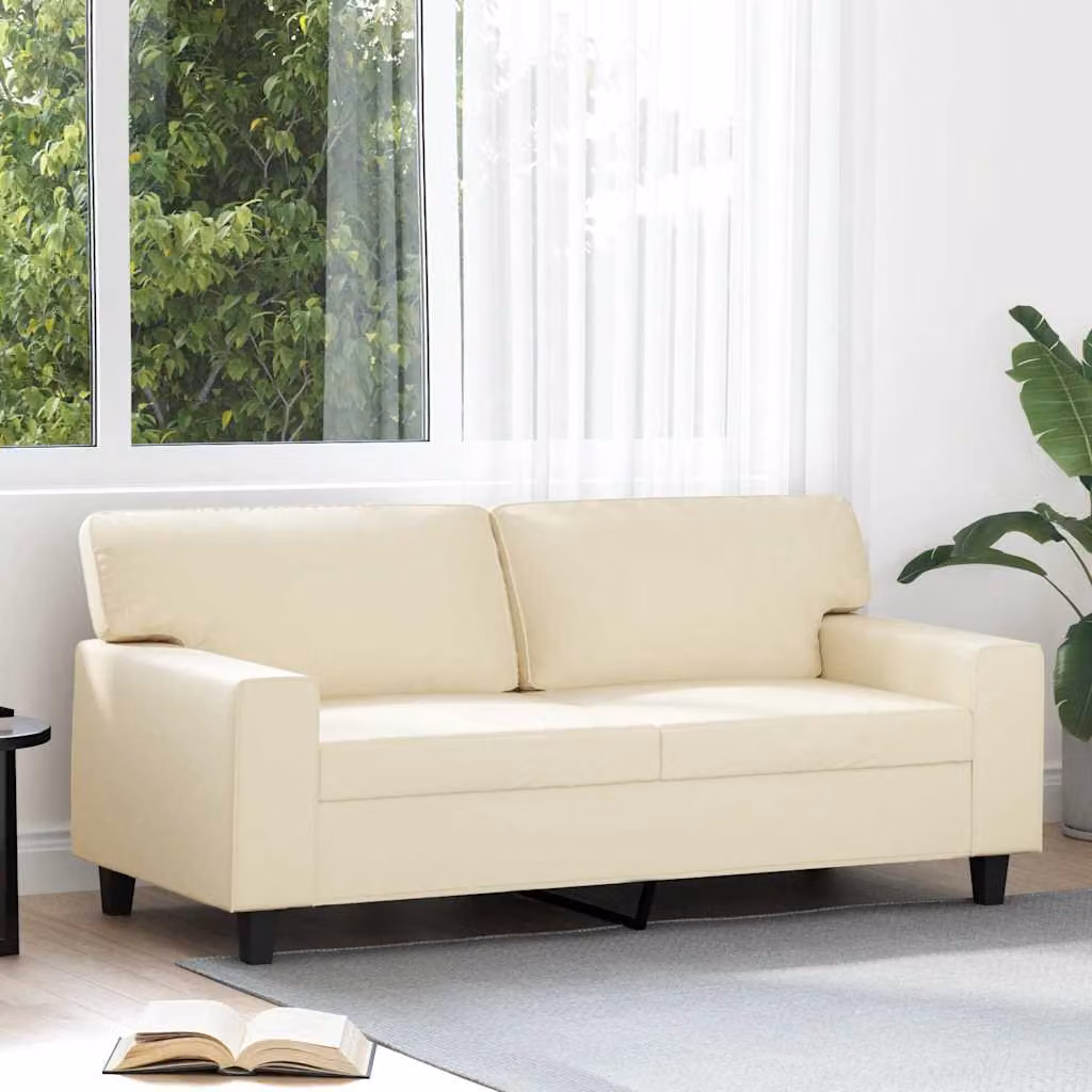 Divano a 2 posti moderno vidaXL in similpelle beige con struttura in metallo per il tuo soggiorno