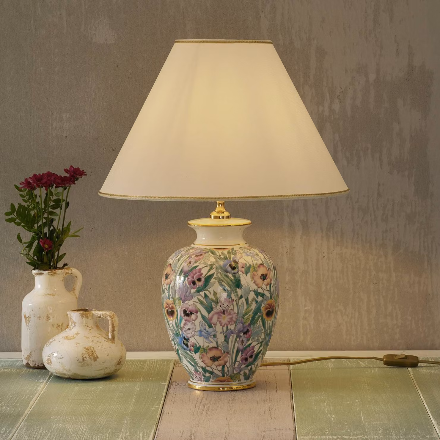 austrolux Lampada da tavolo GIARDINO, Bianco / Opale, Soggiorno / Sala da pranzo, Ceramica, Moderno, Lampada da tavolo