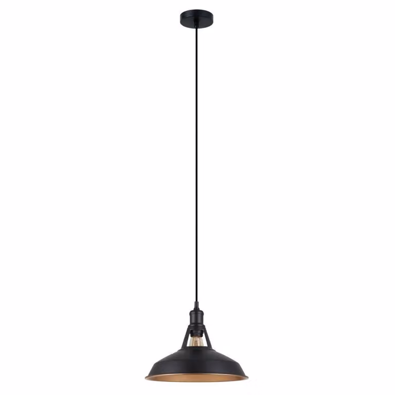 Italux Freya lampada a sospensione industriale nera MDM-2315/1 M BK+GD