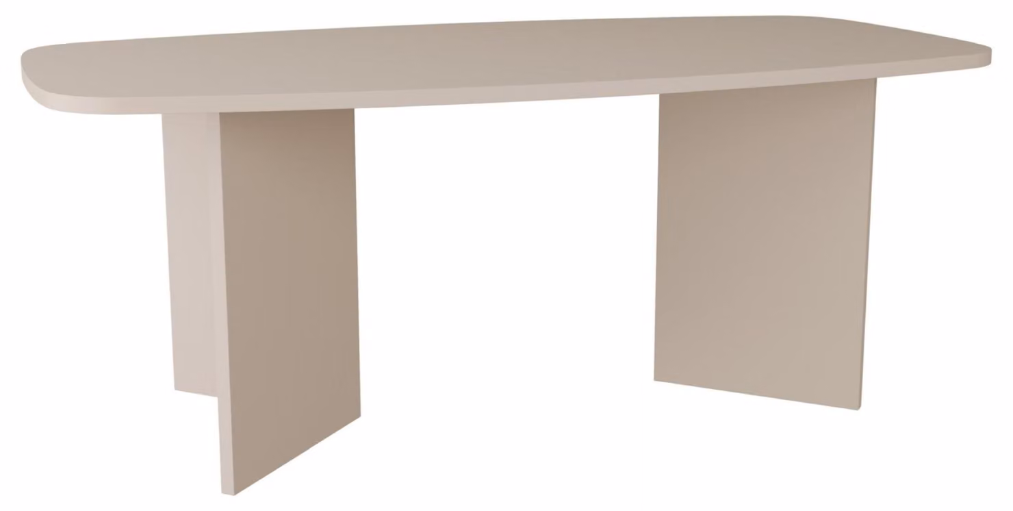 Selsey Piano – Tavolo da pranzo rettangolare con angoli arrotondati, 190 cm, grigio cashmere