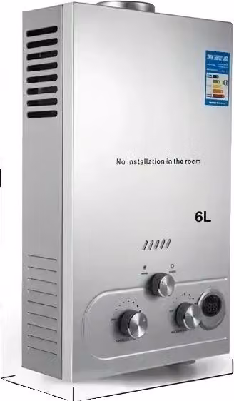 Scaldabagno a gas, acqua calda istantanea, design ad alta efficienza energetica, 6L, EU