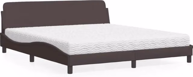 Letto con Materasso Dover Marrone Scuro 180x200cm Tessuto 3208447