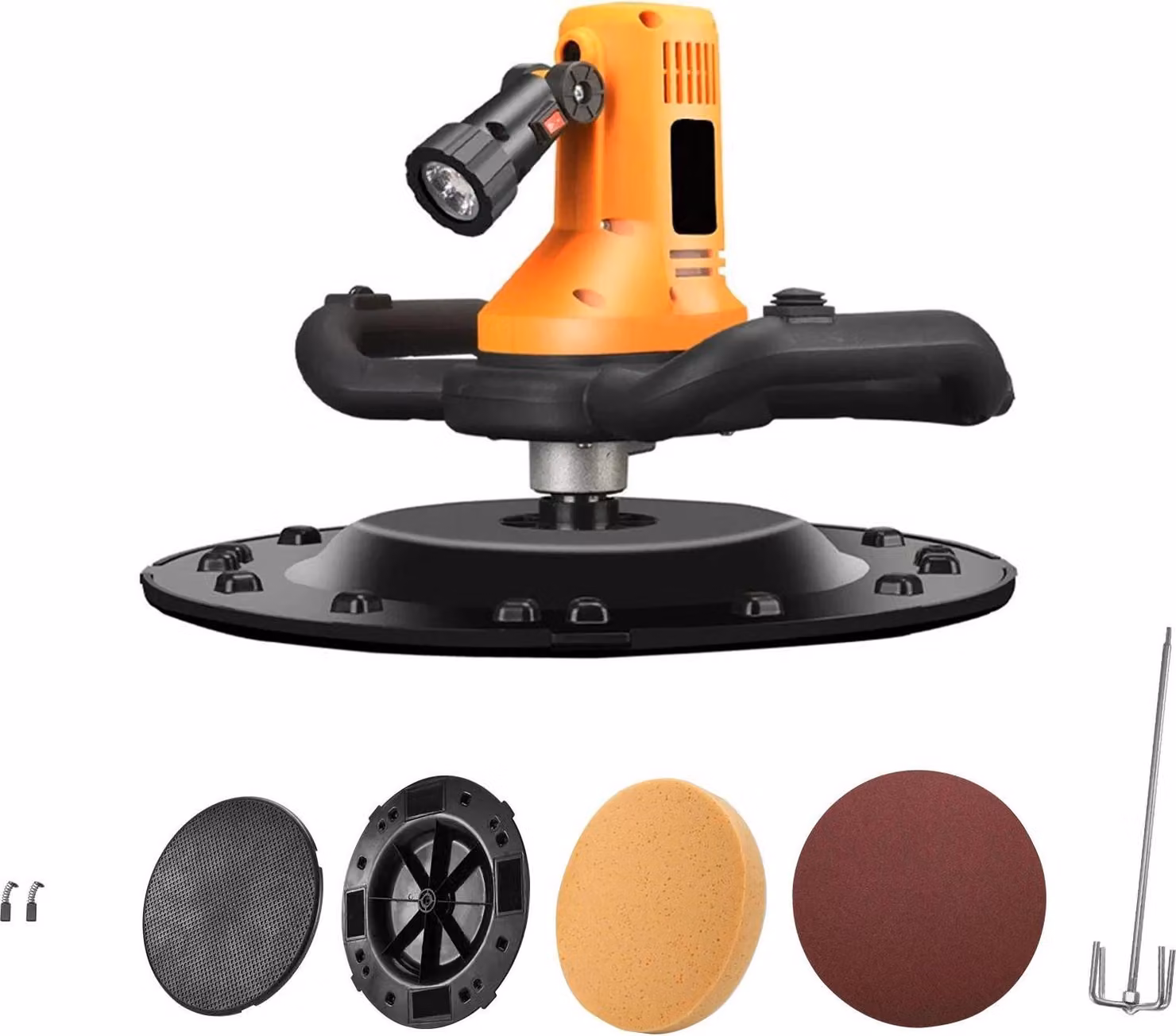 Levigatrice elettrica per intonaco e malta - Levigatrice/lucidatrice per pareti - 220 V CA - 1700 W - 80-600 giri/min - Miscelatore automatico - Per calcestruzzo e cemento - Giallo