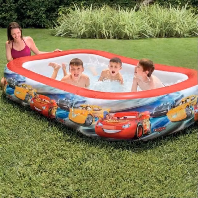 Piscina Gonfiabile per Bambini Disney Cars 2 Trade Shop Traesio, Multicolore, L: 262 cm, P: 175 cm, H: 56 cm