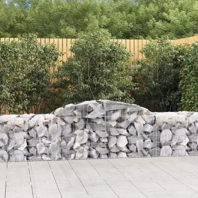 Cesti Gabbioni ad Arco 6 pz 300x50x60/80 cm Ferro Zincato 3146669