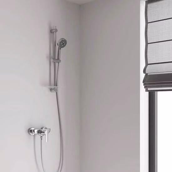 Doucheset Comfort 100 - 3 Tipi di Getto - Douchekop con Manico in Acciaio con Contenuto in HTML