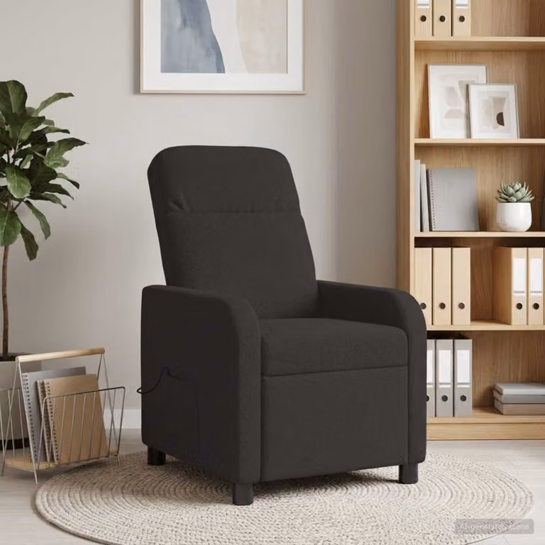 vidaXL Poltrona Relax Moderna in Bouclé Nero con Braccioli