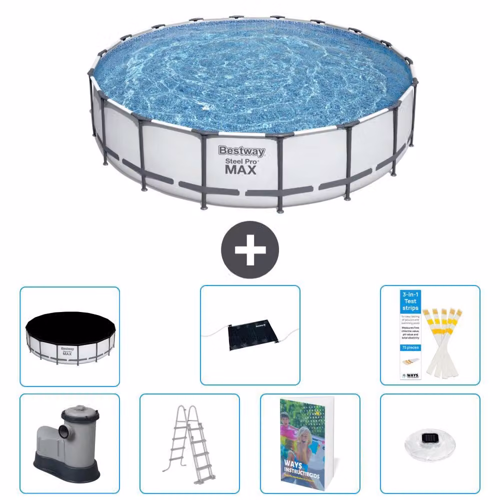 Piscina gonfiabile Bestway Steel Pro MAX, rotonda, 549x122 cm, composta da 6 parti, modello S598