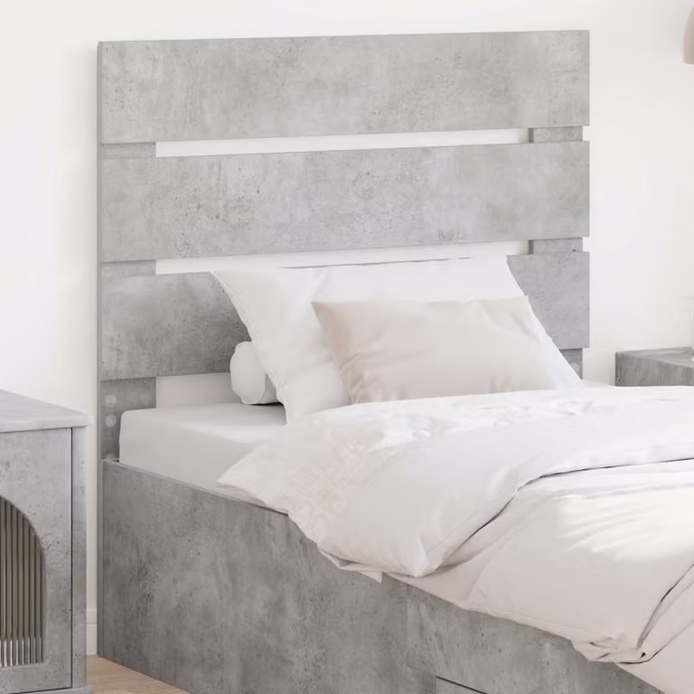 Testiera per letto moderna vidaXL in legno ingegnerizzato, colore grigio cemento