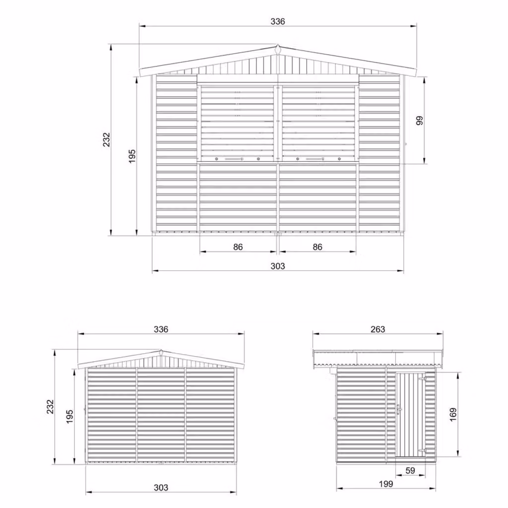 Chiosco da giardino in legno Timbela M150Z marrone L: 263 cm, P: 336 cm – 2