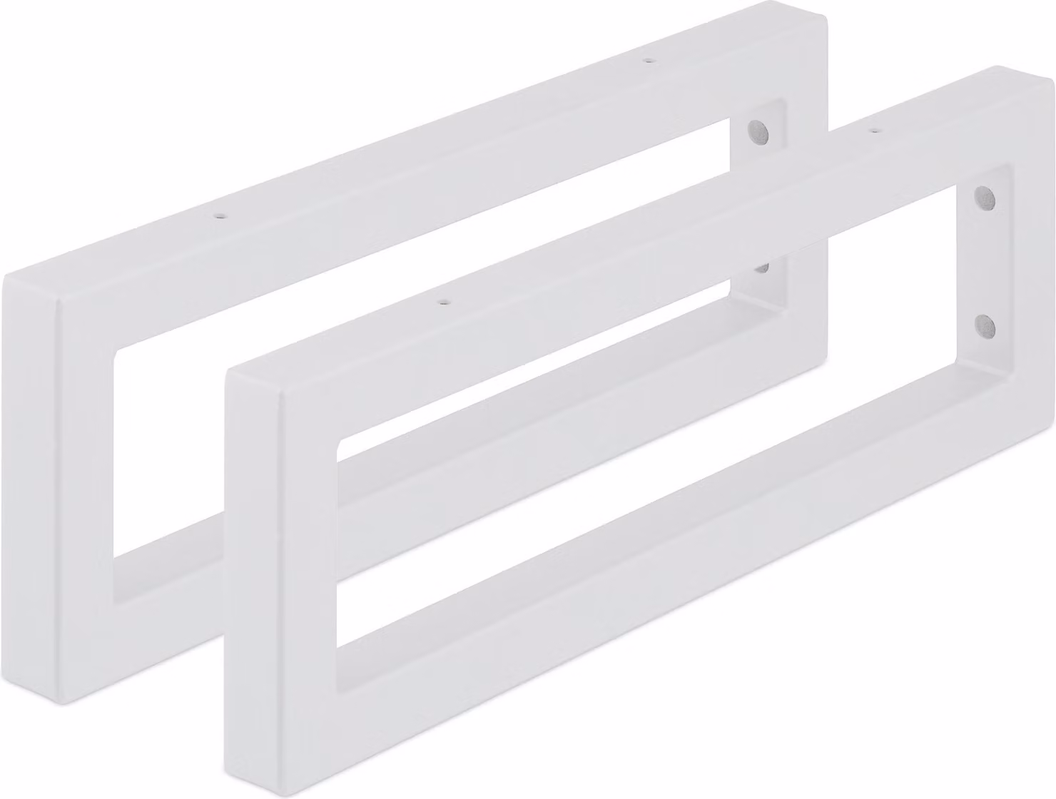Relaxdays Supporto da parete, set da 2 pezzi, 45 cm, acciaio, supporto per lavabo e mensola a muro, mensola rettangolare, bianco