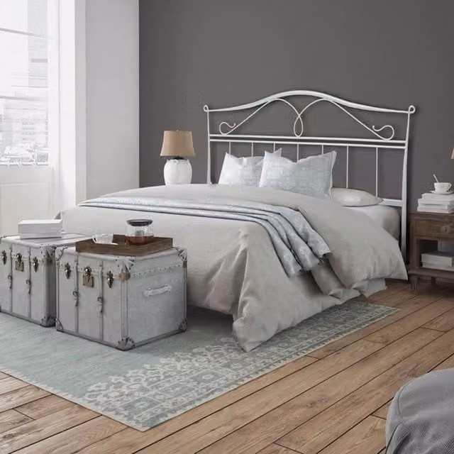 Letto matrimoniale in ferro ISCHIA bianco L: 166 cm, P: 202 cm, H: 128 cm