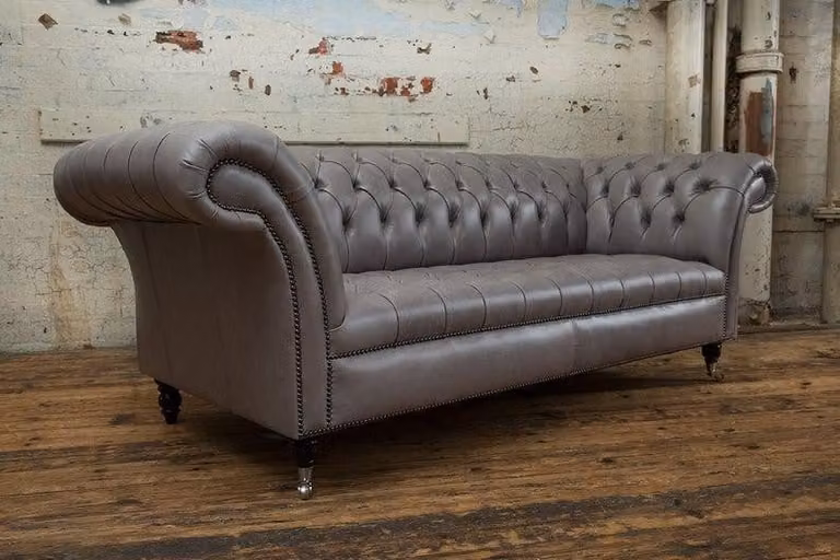 Chesterfield Ledersofa Sofa Couch Polster Luxus Klasse Garnitur