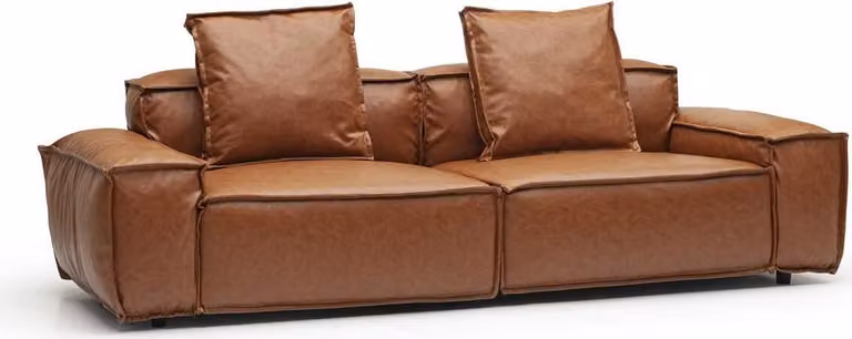 Dreisitzer Couch 240cm Sitzpolster Braune Couch Gemütliche Sofas Wohnzimmer