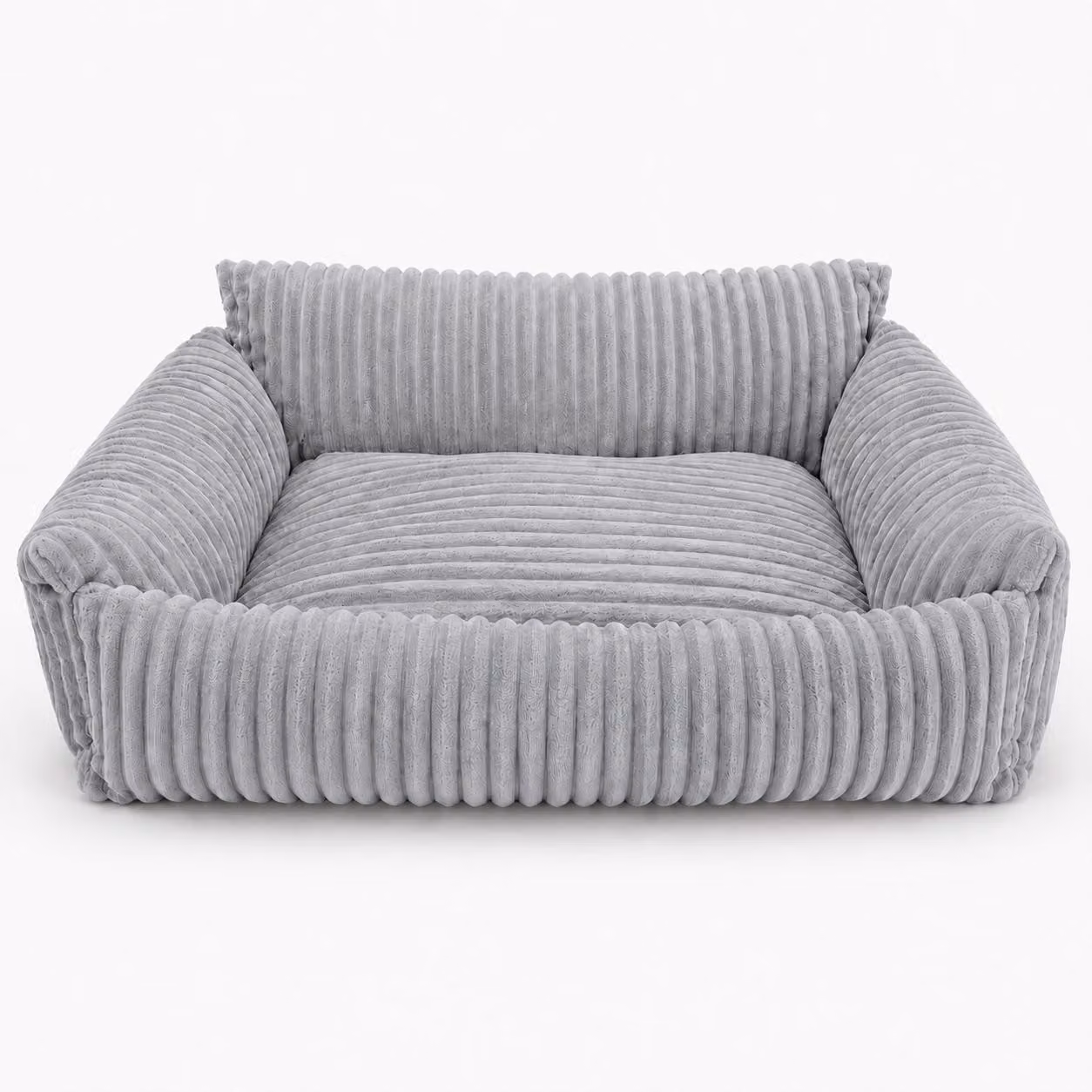 PURRE, divano per cani, cuccia per cani, tessuto in velluto, colore grigio, taglia S, dimensioni 70x55x30 cm